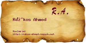 Rákos Ahmed névjegykártya